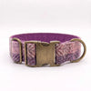 Extra Wide 38mm - Pretty Pink Block Harris Tweed Dog Collar