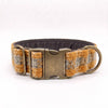 Extra Wide 38mm - Sunflower Check Harris Tweed Dog Collar