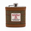 Totally Traditional Herringbone Harris Tweed Hip Flask Gift Set
