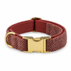 Abraham Moon Rouge Red Herringbone Luxury Dog Collar