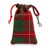Christmas Green check Amor Tweed Treat Bag With Built-In Poop Bag Dispenser