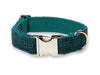 Teal with a Touch of Blue Luxury Harris Tweed Dog Collar
