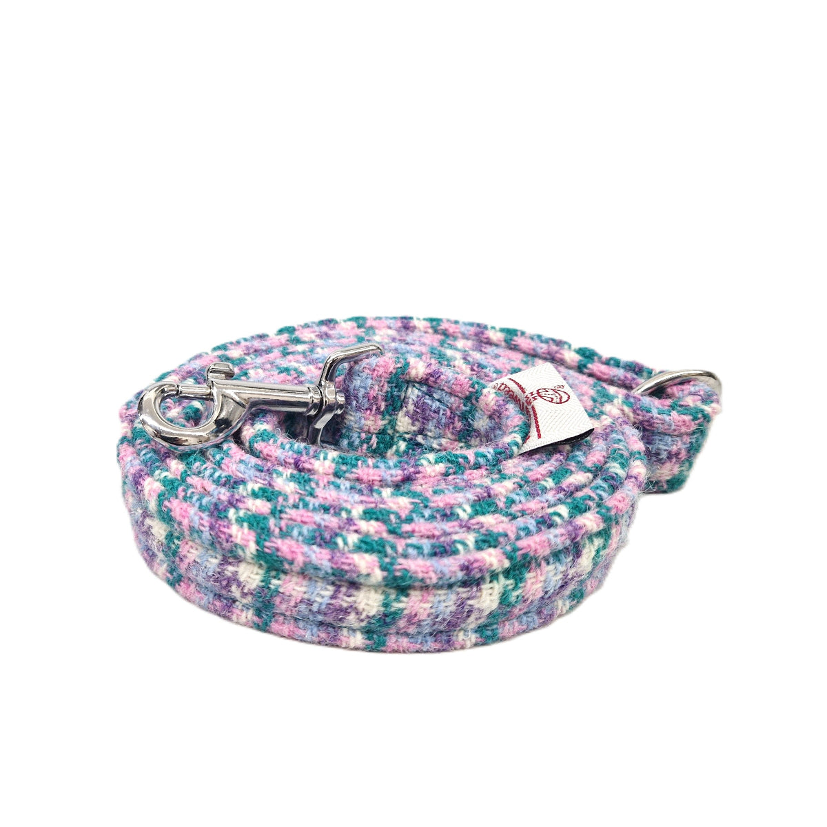Wisteria Houndstooth – Luxuriöse Harris-Tweed-Hundeleine / Hunde mit Halsband