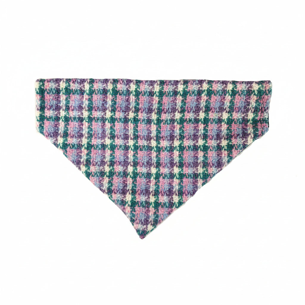 Wisteria Houndstooth Luxury Tweed Dog Bandana /collared creatures
