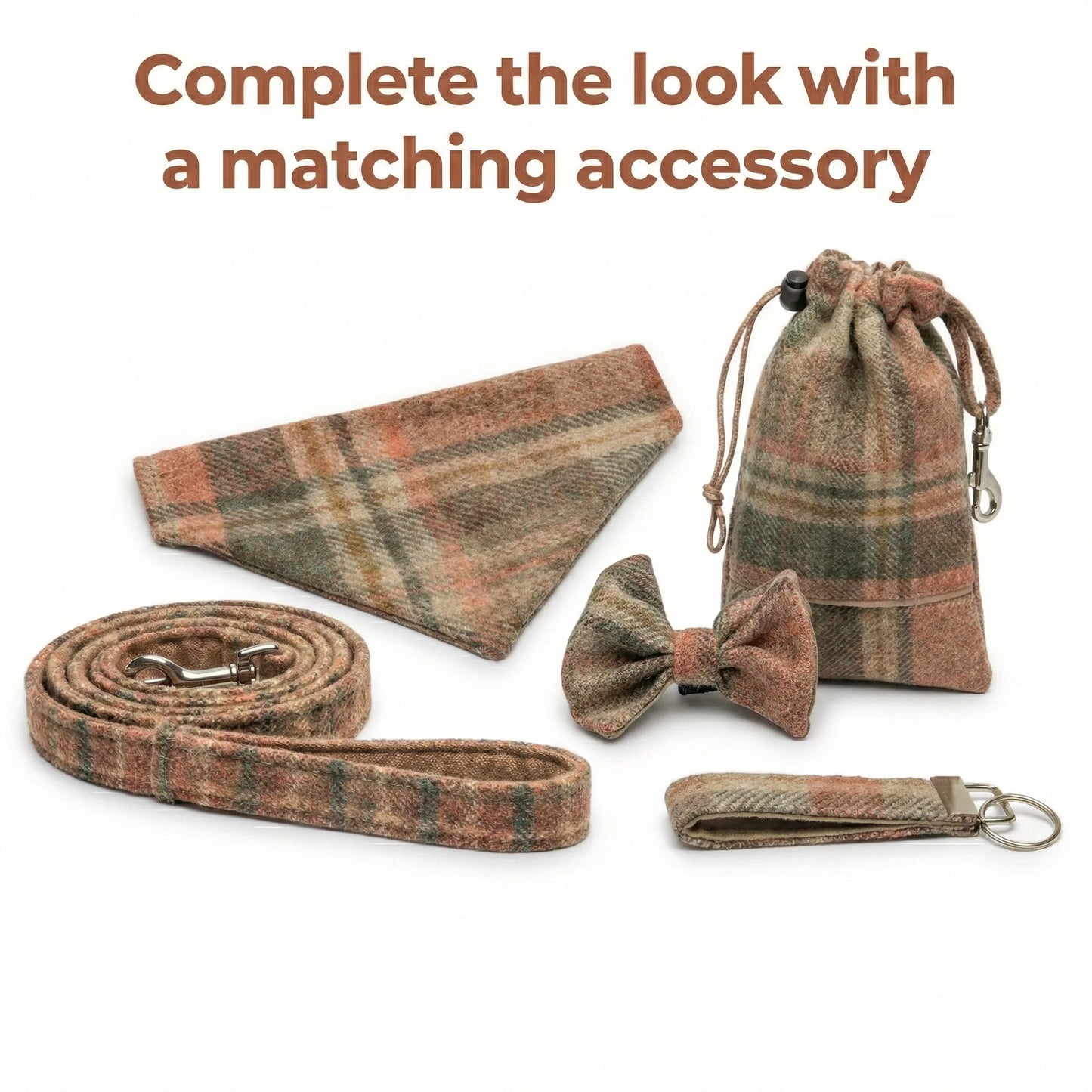 Glen Coe Terracotta - Buckle Fastening Luxury Abraham Moon Tweed Dog Collar - Collared Creatures LTD