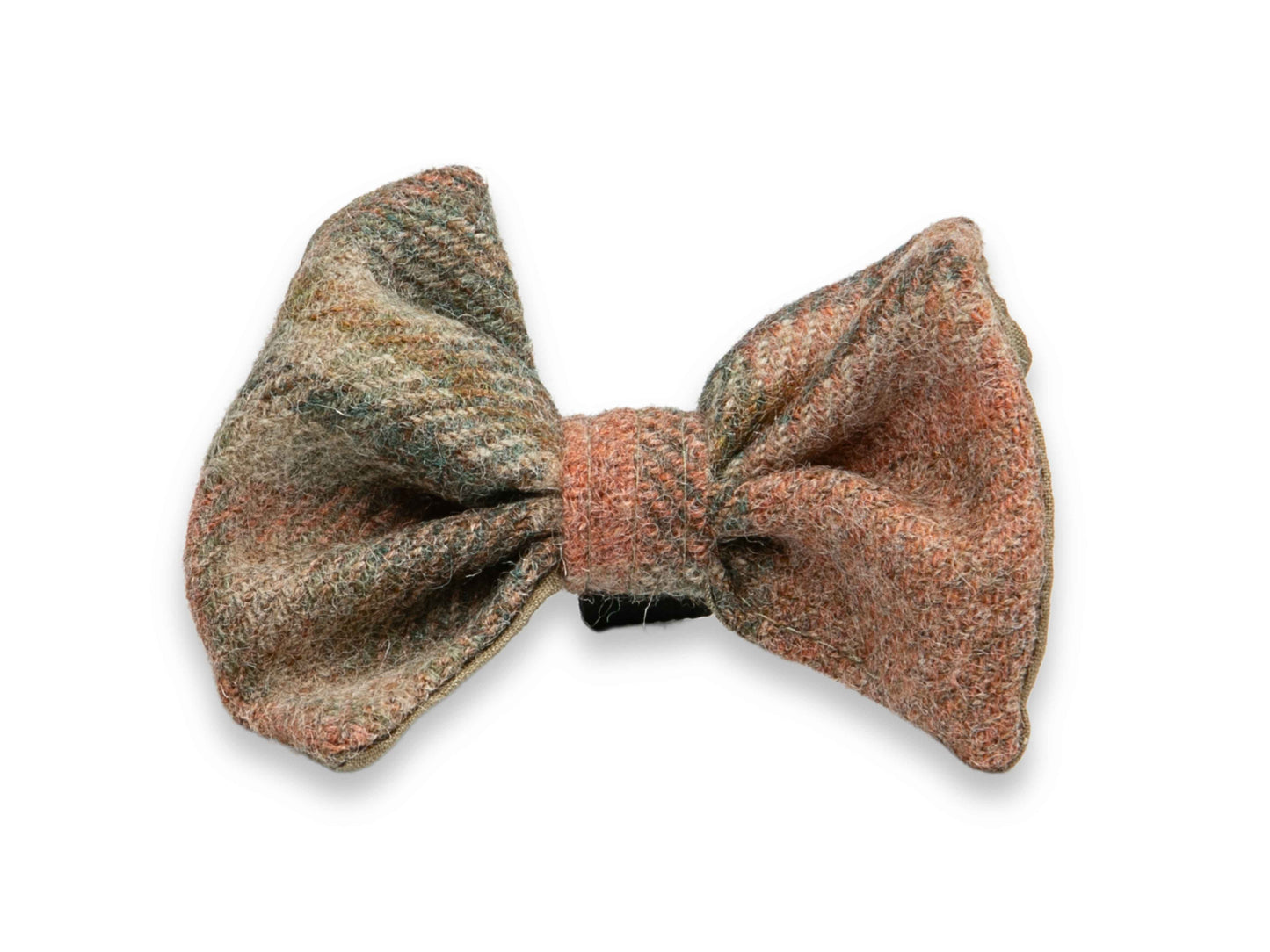 Abraham Moon Glen Coe Terracotta luxury Harris Tweed dog bow tie – handmade and collar-ready