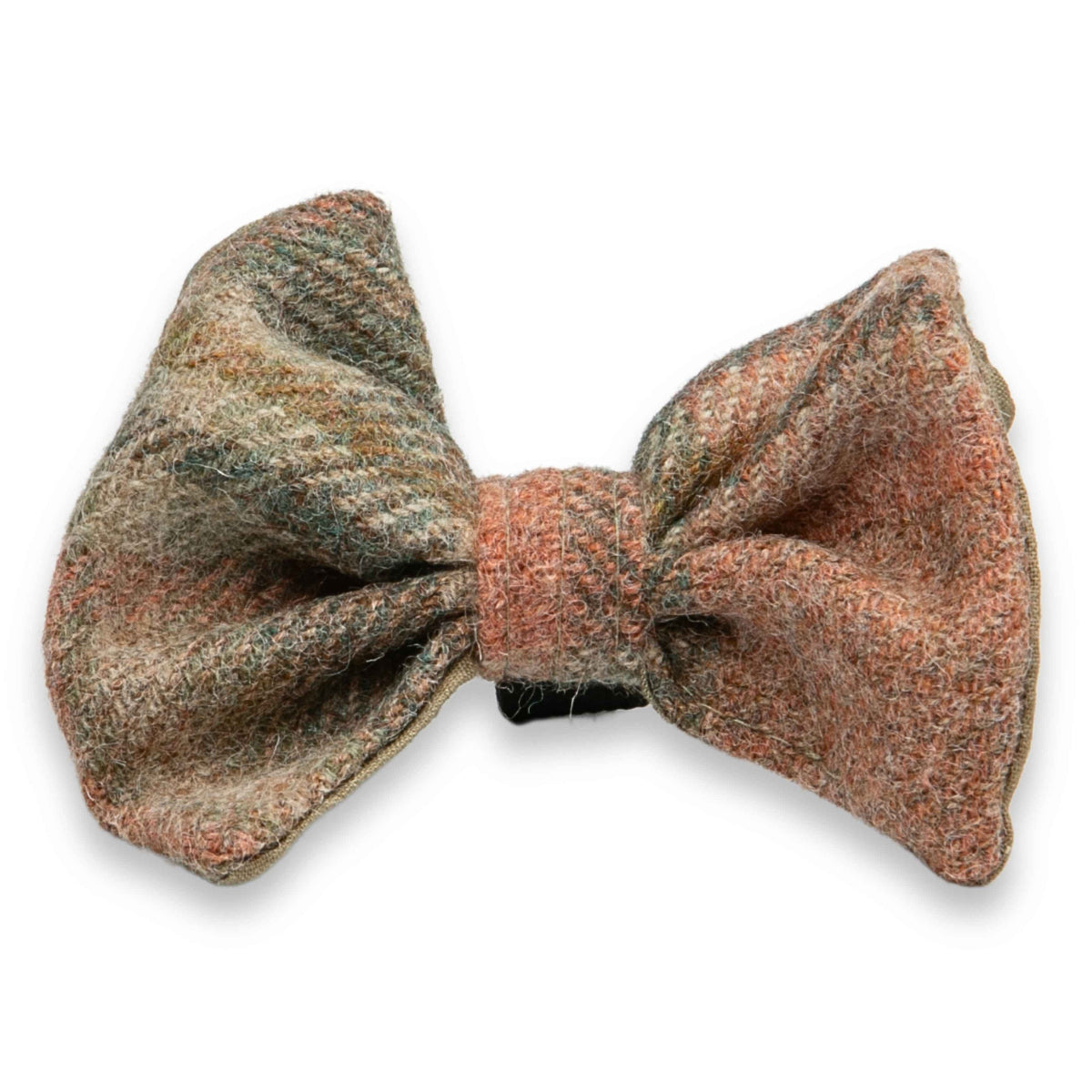 Abraham Moon Glen Coe Terracotta Luxus-Harris Tweed Hundefliege - handgefertigt und kragenfertig