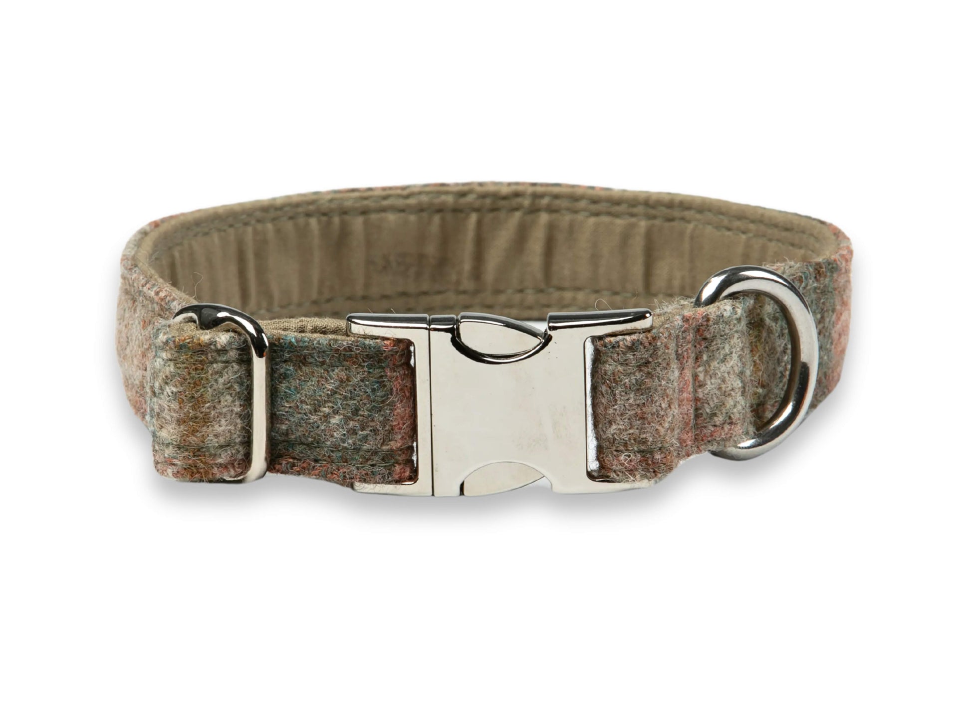 Abraham Moon Glen Coe Terracotta Tweed Dog Collar – Durable Handmade Wool Dog Collar UK with Free Name Tag Engraving