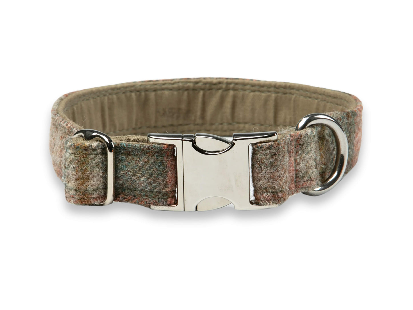 Abraham Moon Glen Coe Terracotta Tweed Dog Collar – Durable Handmade Wool Dog Collar UK with Free Name Tag Engraving