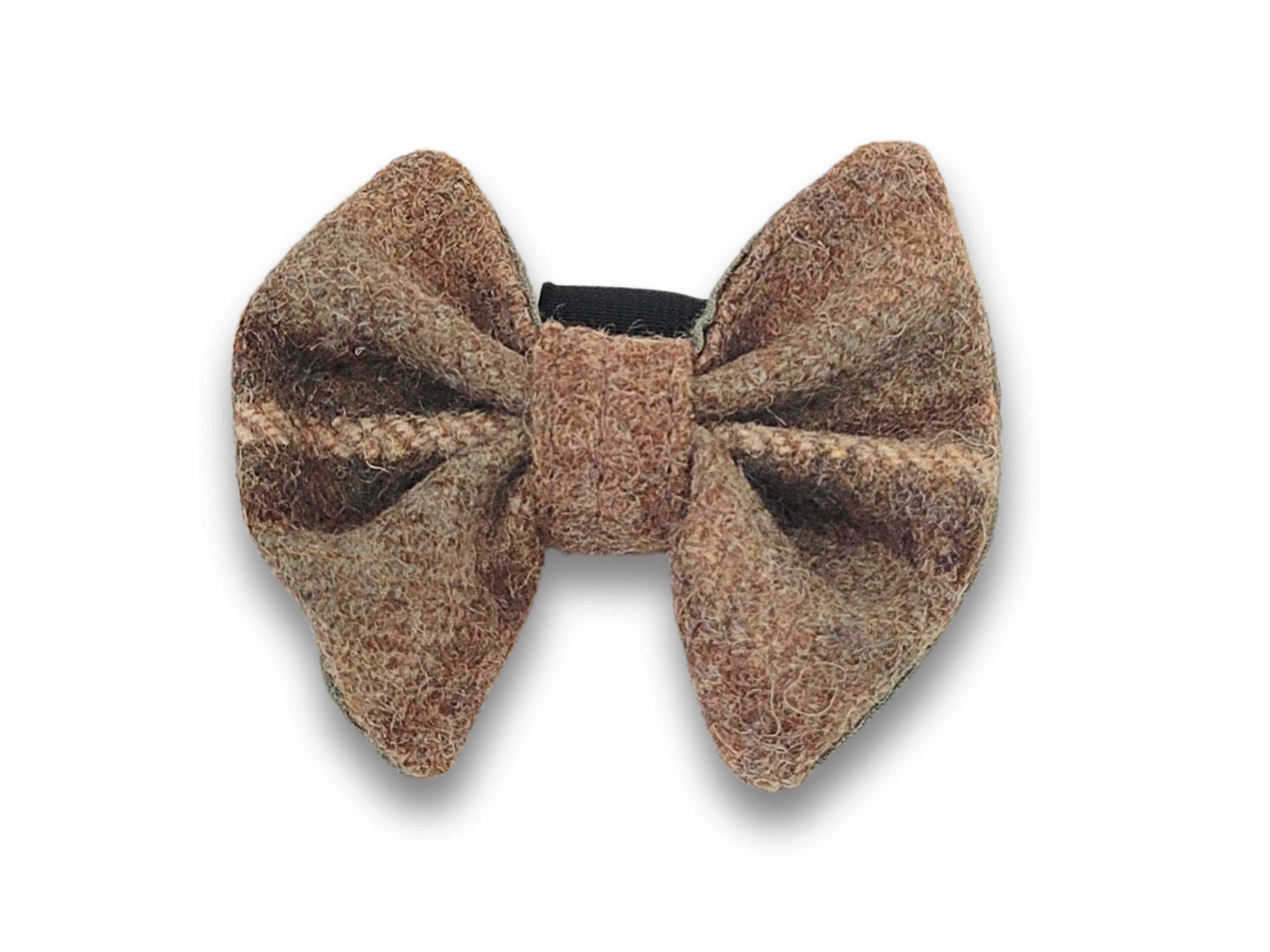 Abraham Moon Ingleton Natural Harris Tweed dog bow tie – handmade and easy to slide onto any collar