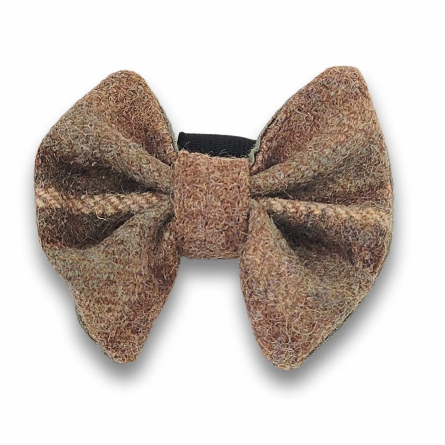 Abraham Moon Ingleton Natural Harris Tweed Hundefliege - handgefertigt und einfach auf jedes Halsband zu schieben