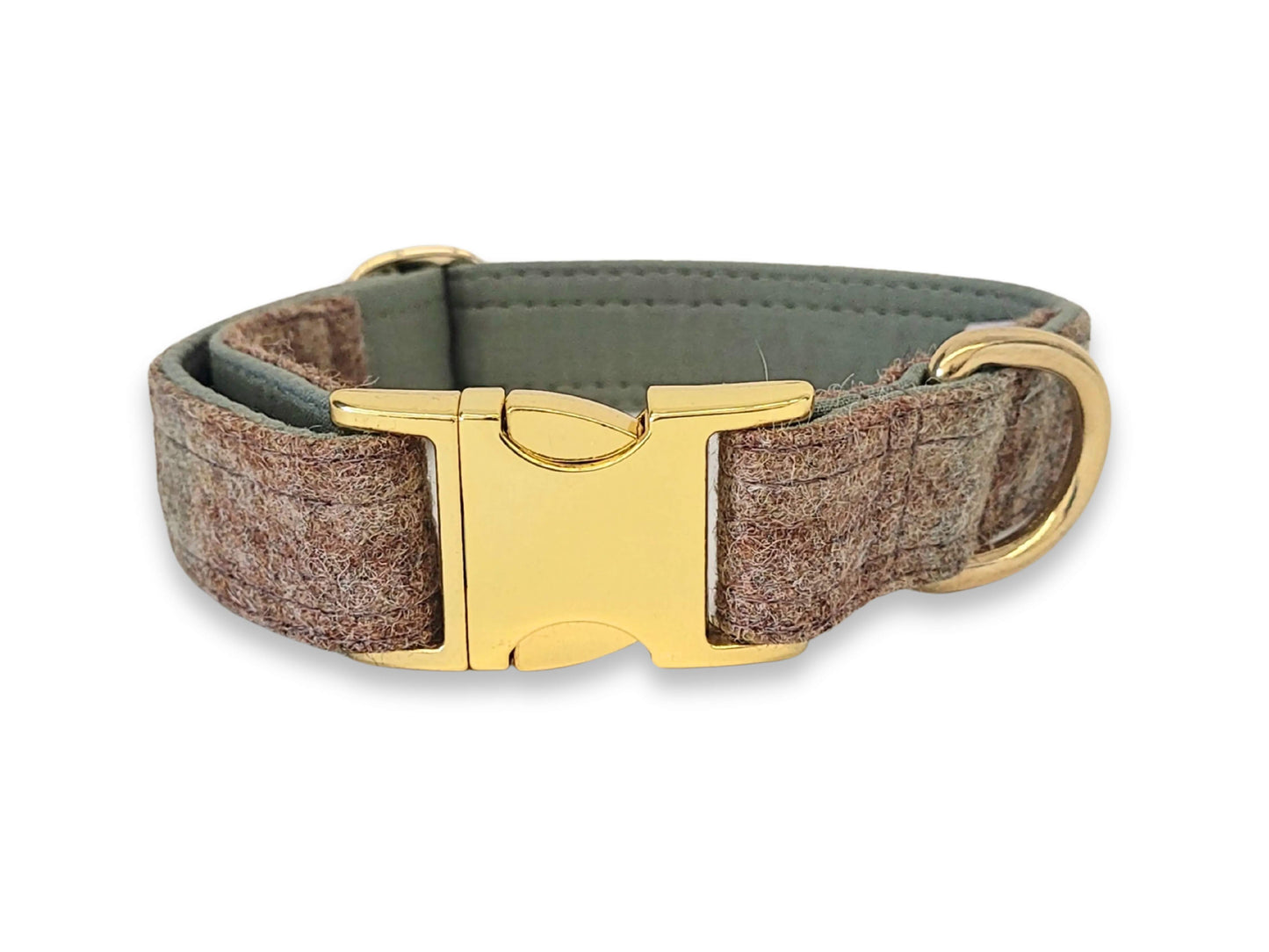Abraham Moon Ingleton Natural Tweed Dog Collar – Handmade Luxury Wool Dog Collar UK, Matching Lead Available