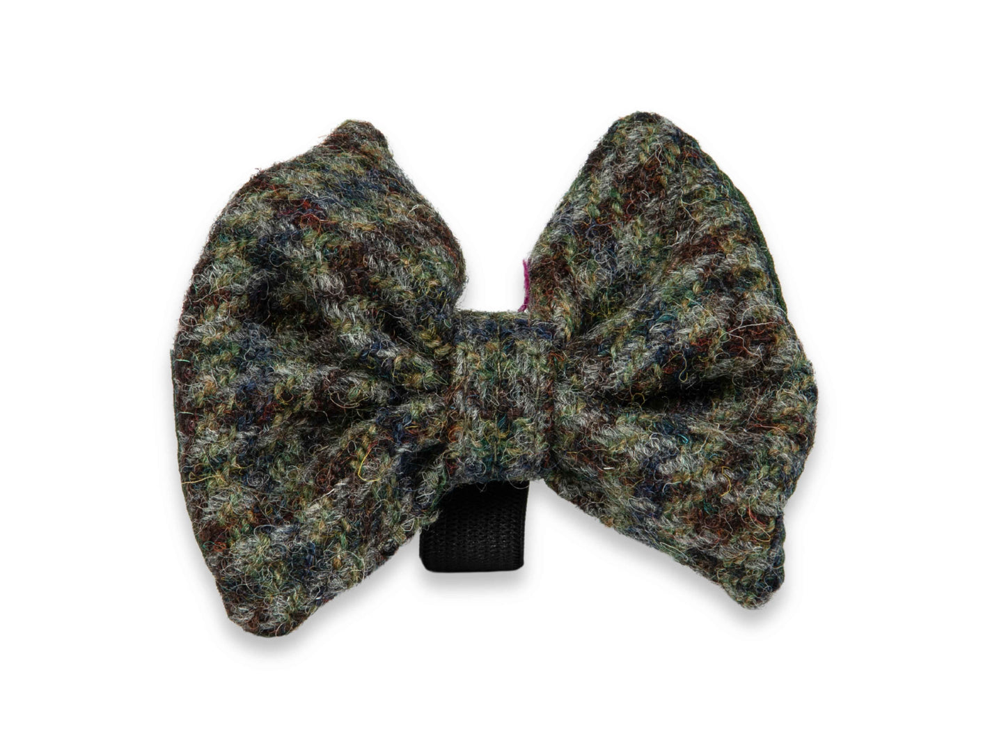 Autumn Houndstooth Harris Tweed dog bow tie – handmade, warm-toned, and perfect for seasonal style