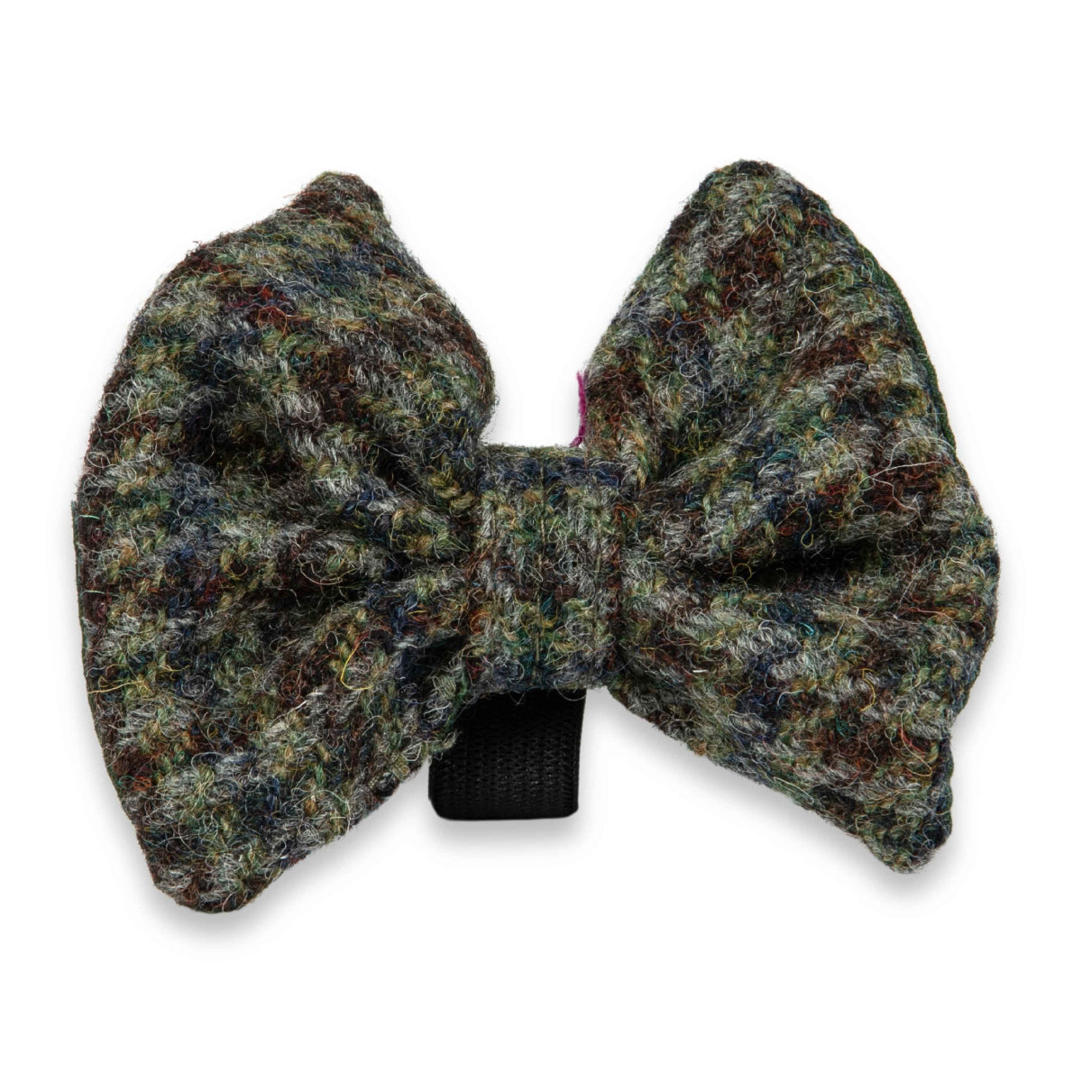 Autumn Houndstooth Harris Tweed Hundefliege - handgefertigt, warm getönt und perfekt für den saisonalen Stil