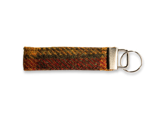 Autumnal check Harris Tweed keyring