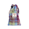 Burgundy & Blue Check Harris Tweed Treat Bag With Built-In Poop Bag Dispenser