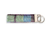 Burgundy & Blue Check Luxury Harris Tweed Keyring | Key Fob