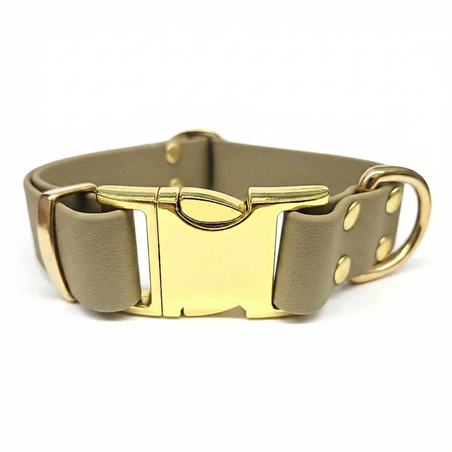 collared creatures waterproof biothane dog metal clasp collar in beige for dogs