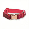 Deep Fuchsia Check Luxury Harris Tweed Dog Collar