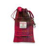 Deep Fuchsia Check Harris Tweed Treat Bag mit integriertem Poop Bag Dispenser
