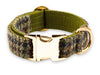 Extra Wide 38mm - Autumnal Houndstooth Harris Tweed Dog Collar