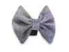 Lavender Block Check Luxury Harris Tweed Dog Bow Tie