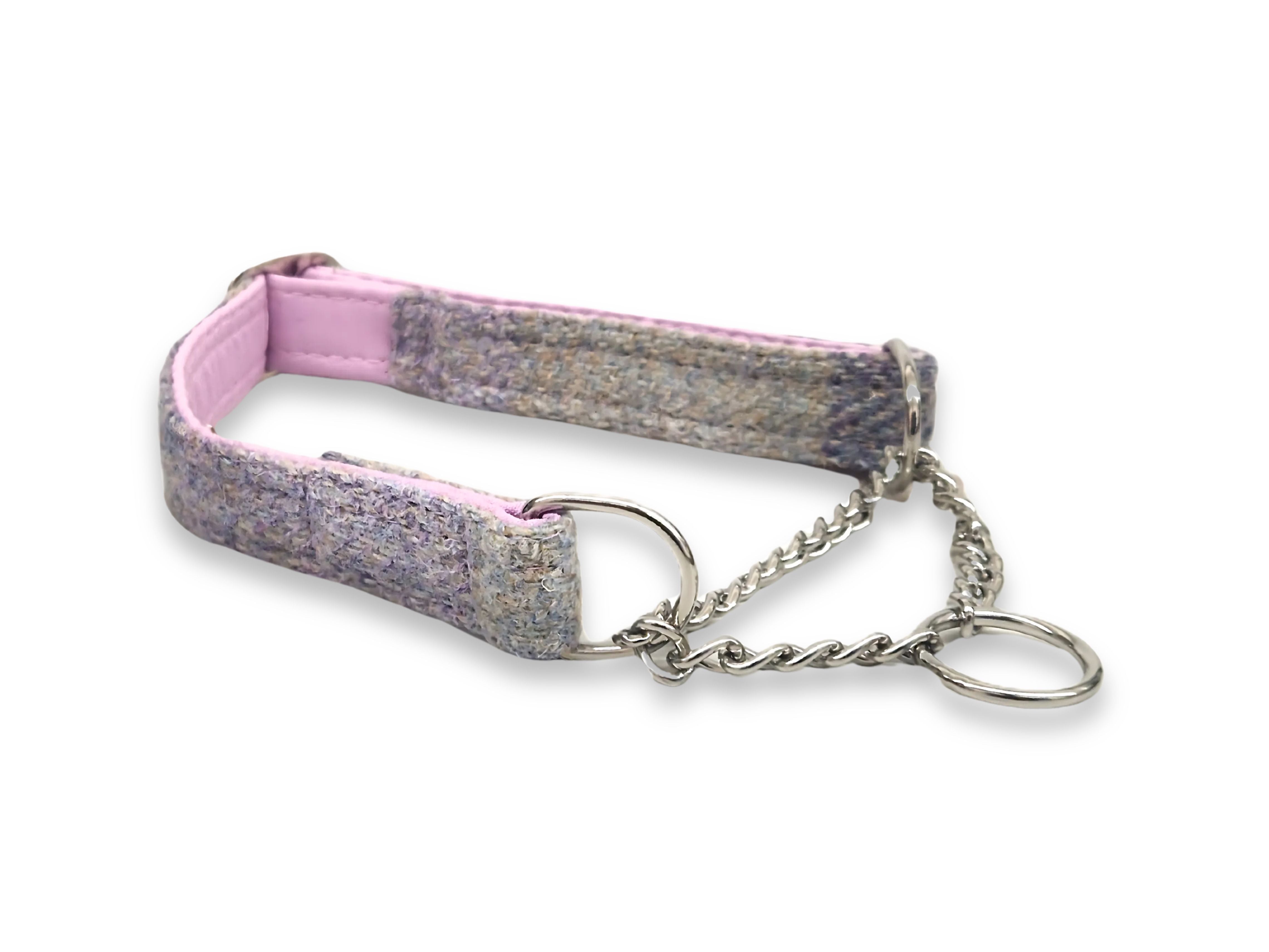 Lavender Block Martingale Half Choke Luxury Dog Collar