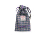 Lilac & Blue small Check Harris Tweed Treat Bag With Built-In Poop Bag Dispenser