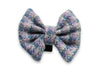 Lilac & Blue small Check Luxury Harris Tweed Dog Bow Tie