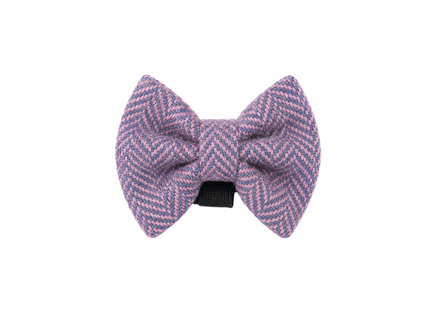 collared creatures Lilac & Blue Herringbone Luxury Harris Tweed Dog Bow Tie