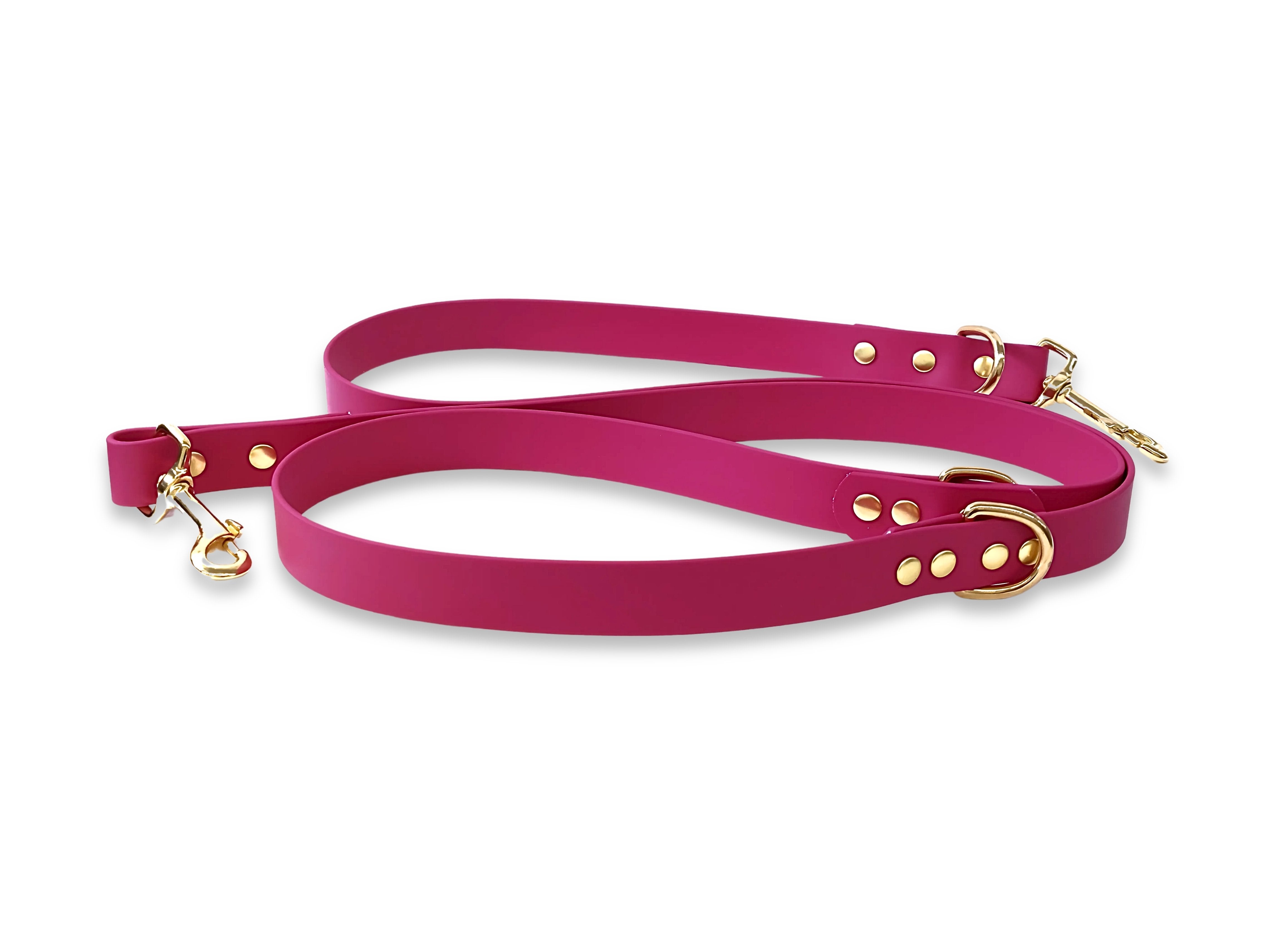 Biothane Rose Gold Leash Slip Clip Hands Free Way Dog Leash With