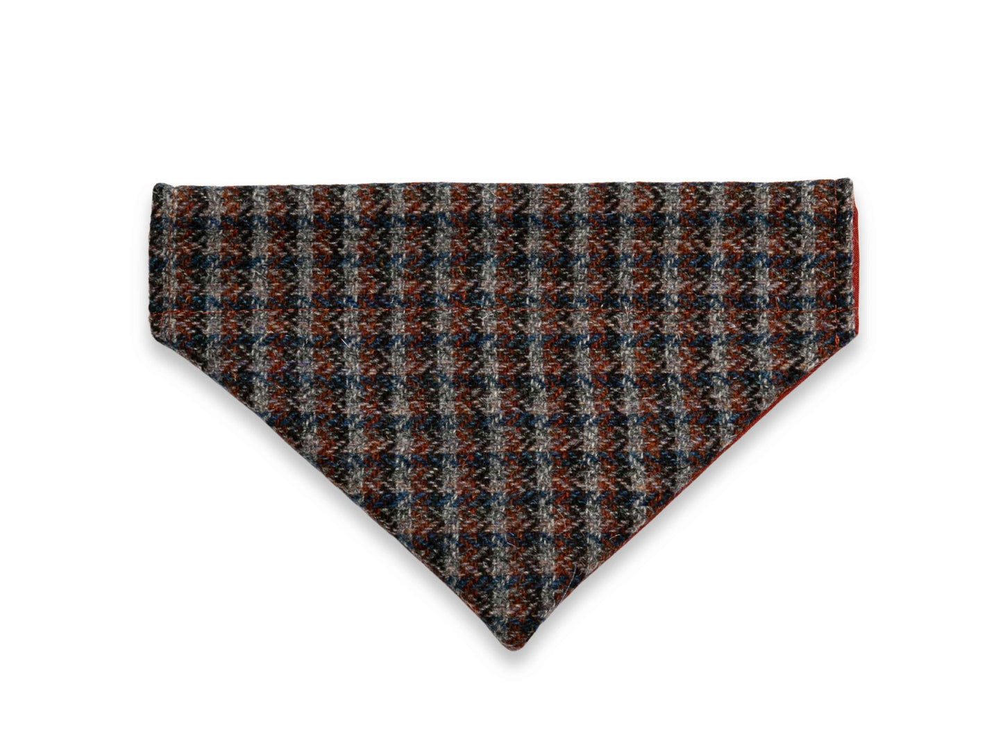 Blue, orange and grey multicolour Harris Tweed dog bandana
