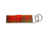 Orange & Olive Check Luxury Harris Tweed Keyring | Key Fob