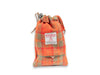 Orange & Olive Check Harris Tweed Treat Bag With Built-In Poop Bag Dispenser
