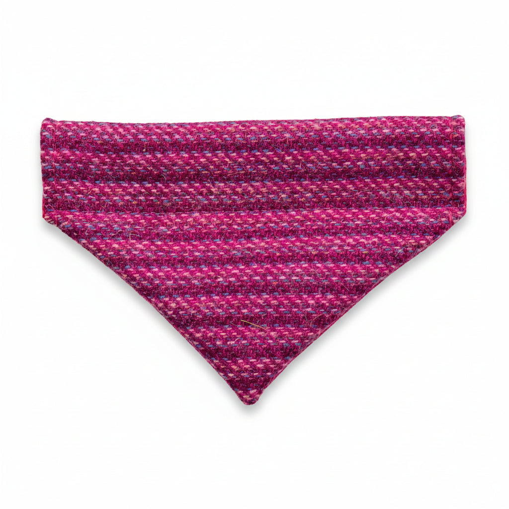 Pink Koana Harris Tweed dog bandana