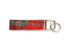 Red & Grey Check Luxury Harris Tweed Keyring | Key Fob