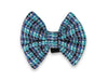 Teal, Lilac & Black Check Luxury Harris Tweed Dog Bow tie