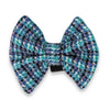 Teal, Lilac & Black Check Luxury Harris Tweed Dog Bow tie