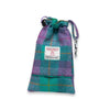 Teal & Lilac Check Harris Tweed Treat Bag With Built-In Poop Bag Dispenser