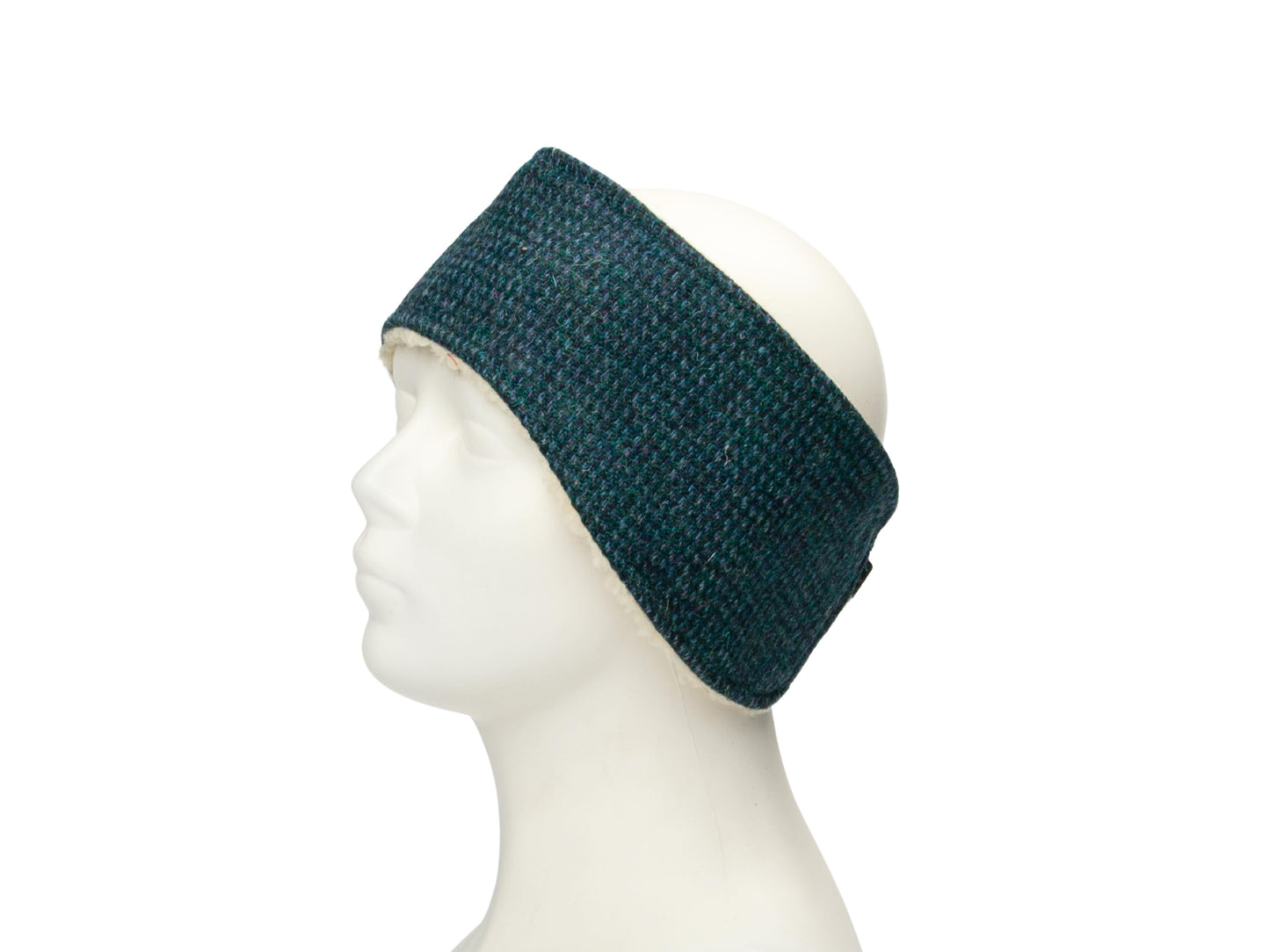 Teal and blue Harris Tweed ladies headband
