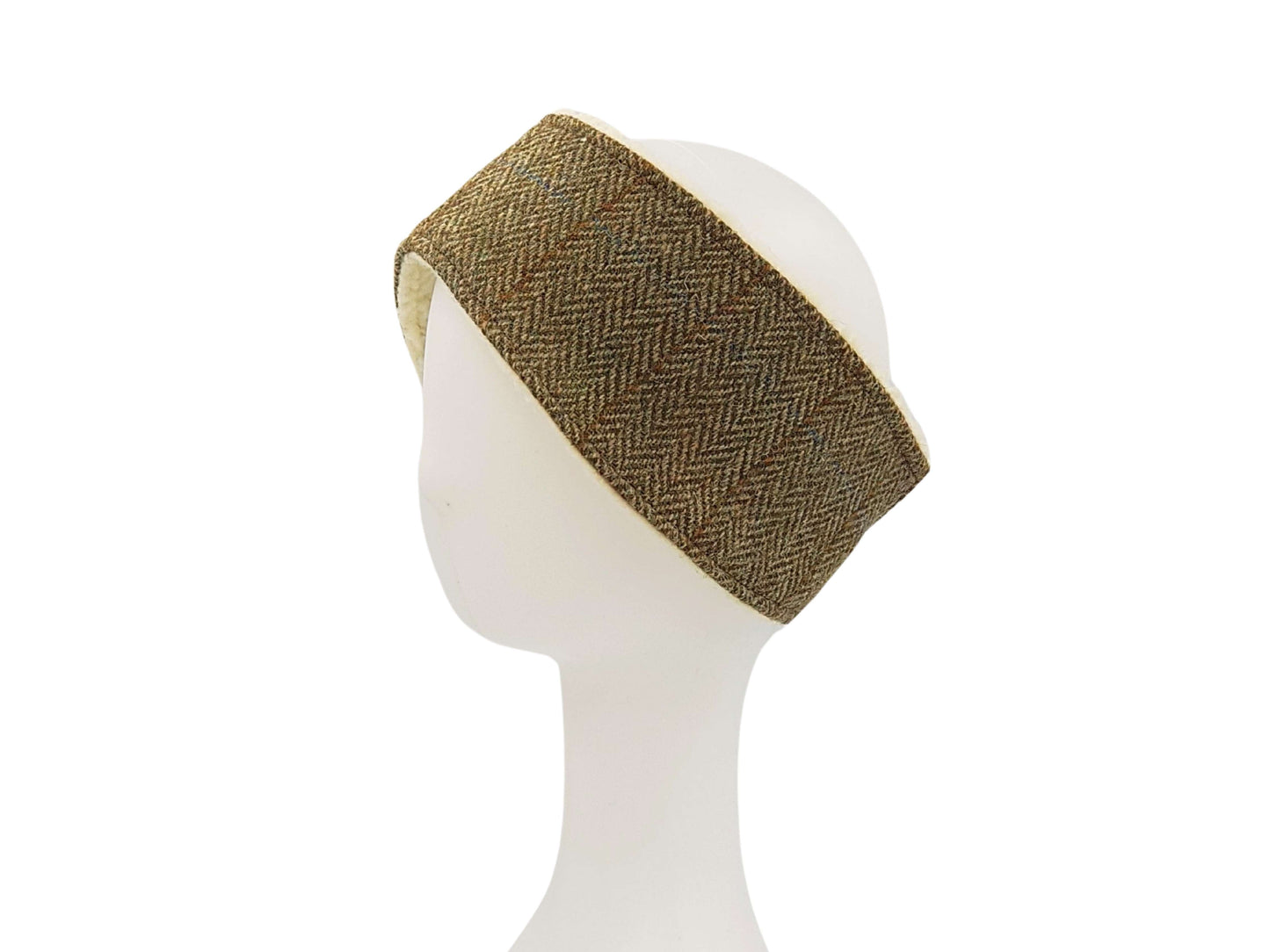 Traditionelles Fischgräten-Stirnband aus Harris Tweed