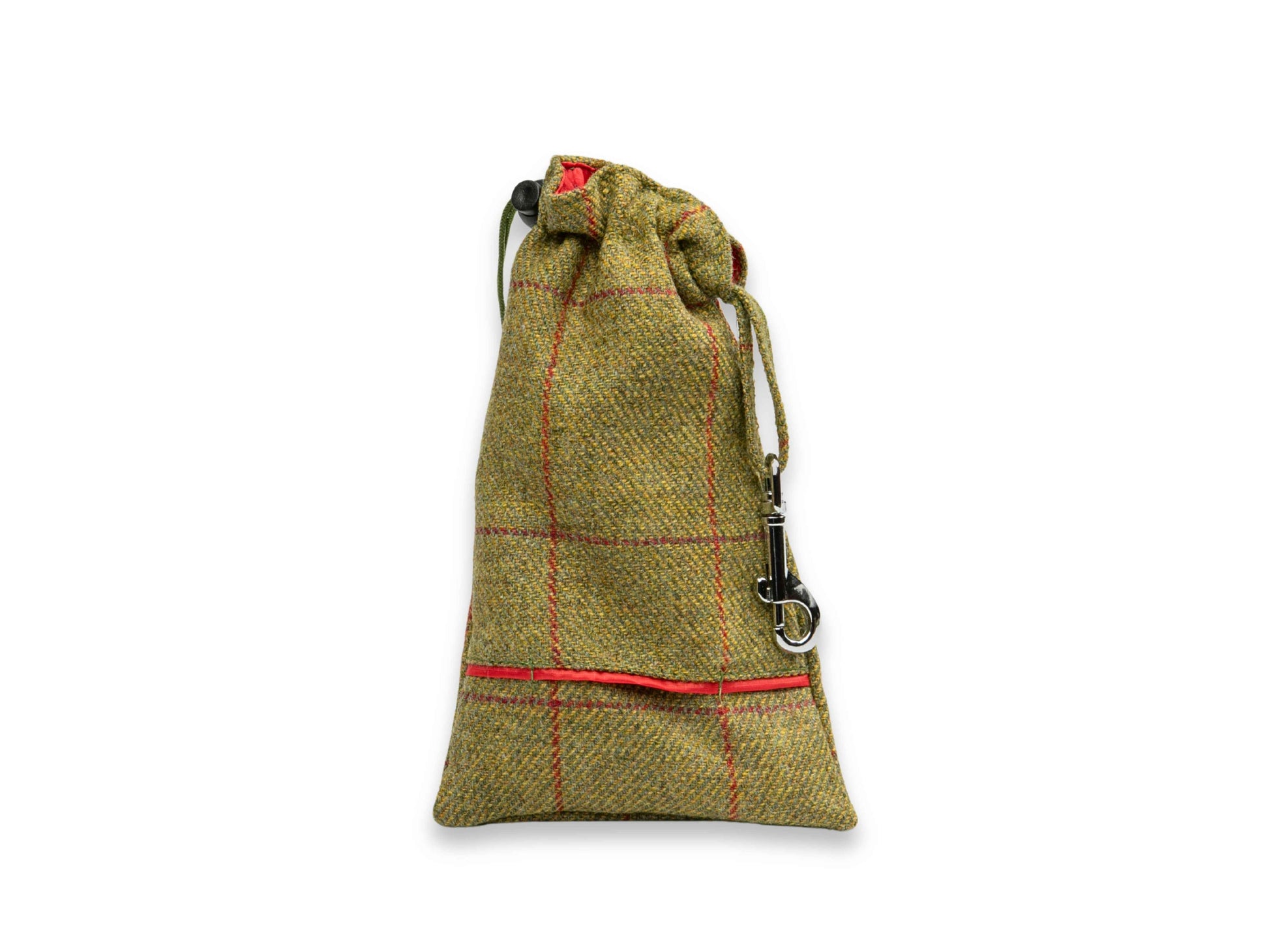 Yorkshire Tweed dog treat bag with built-in poop bag dispenser