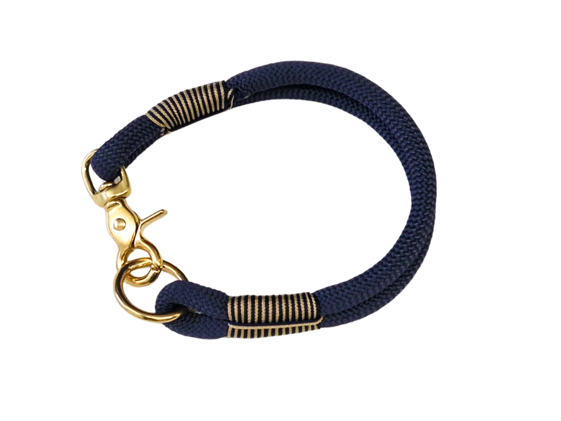 Navy Blue Handmade Rope Dog Collar with whipping /collared creatures