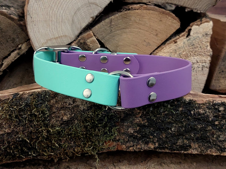 Amethyst & Mint Waterproof Biothane Dog Collar Handmade in Yorkshire