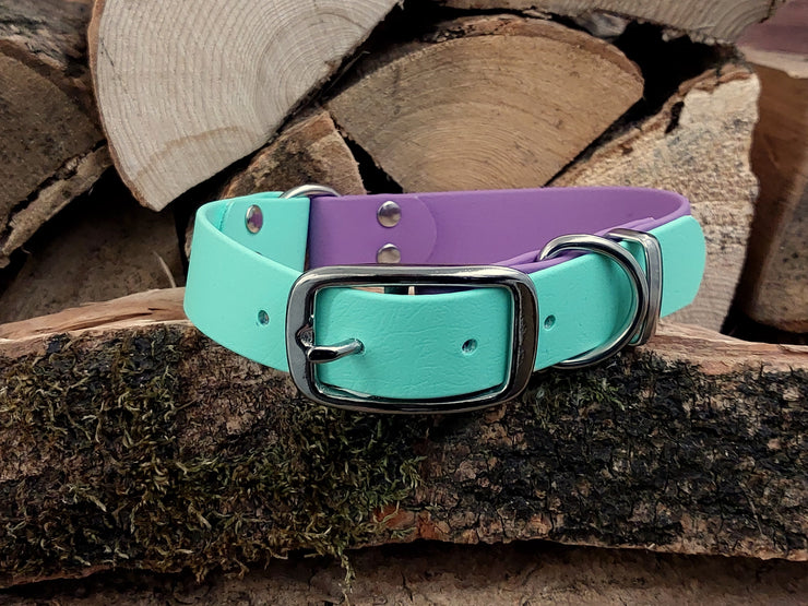 Amethyst & Mint Waterproof Biothane Dog Collar Handmade in Yorkshire