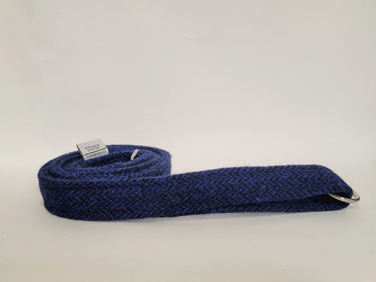 Collared Creatures Midnight Blue Herringbone Harris Tweed Luxury Dog Lead