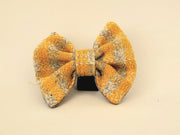 Collared Creatures, Sunflower Check Buckle Fastening Harris Tweed Luxury Dog Bow Tie