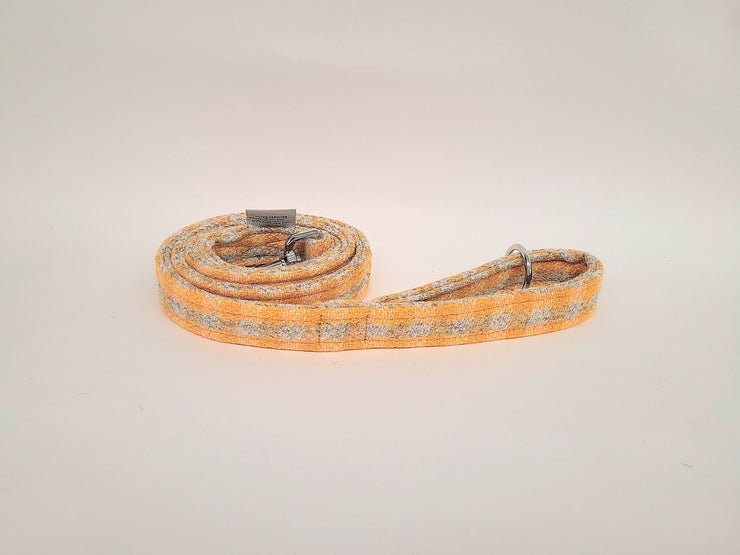 Collared Creatures, Sunflower Check Buckle Fastening Harris Tweed Luxury Dog Lead