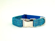 Turquoise Fleck Harris Tweed Luxury Dog Collar/collared creatures