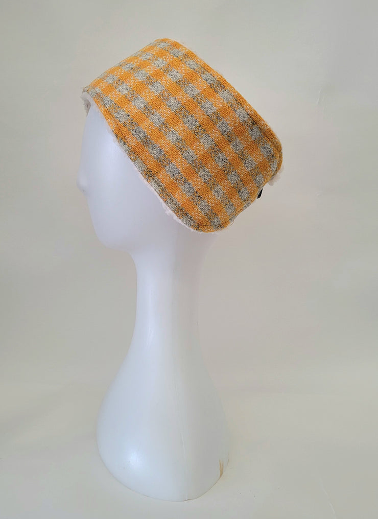 Collared Creatures Sunflower Check Harris Tweed Luxury Ladies Headband